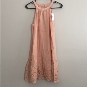 Lovely LOFT Midi Pink Scallop Flowing Dress NWT!
